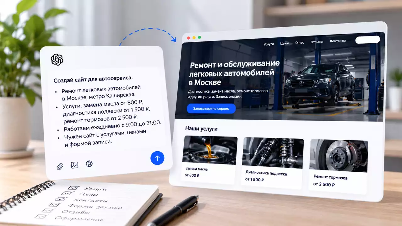 Промпт для создания сайта