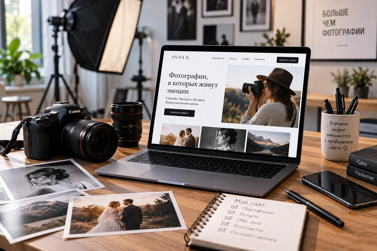 Сайт для фотографа с портфолио и записью